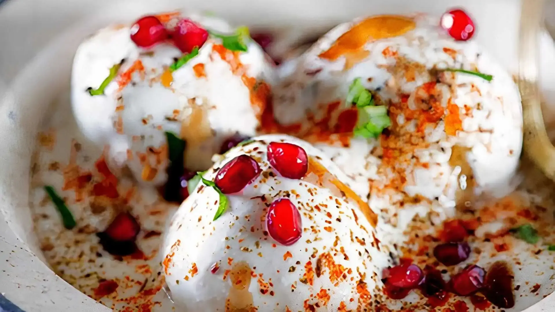 Delicious Dahi Bhalla at Mint Leaf Indian Restaurant in Calgary, AB